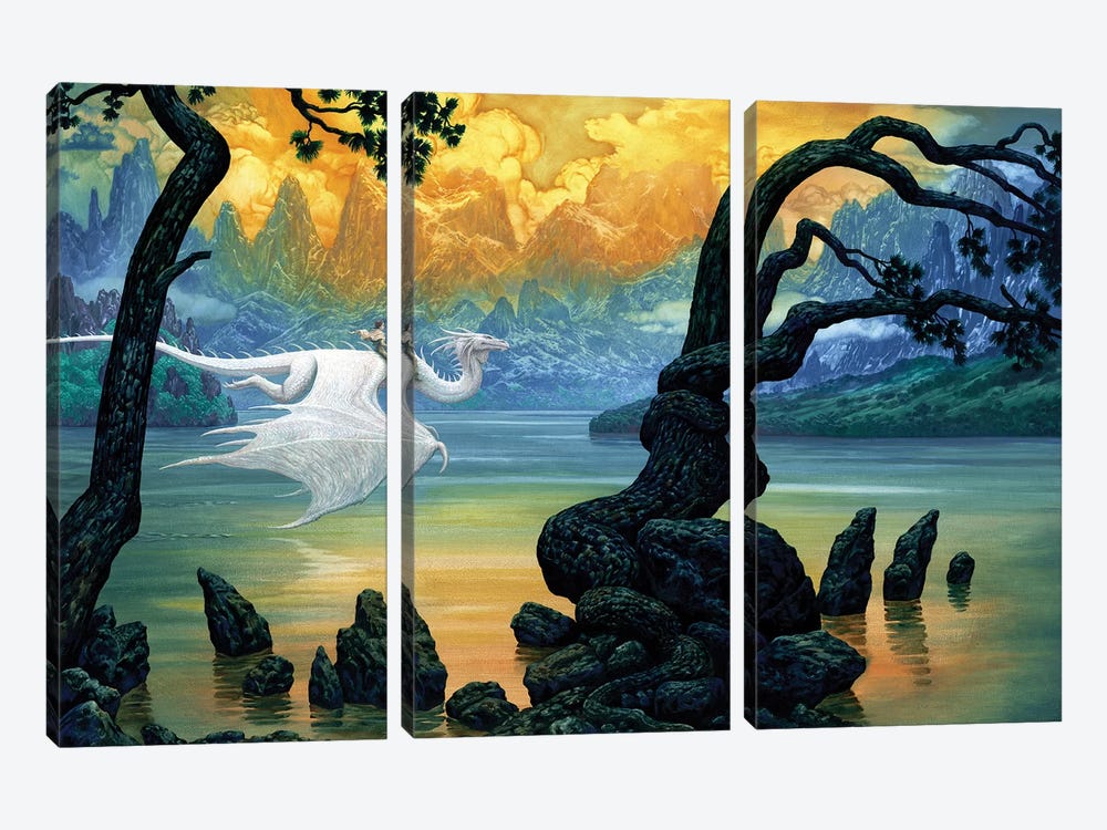 Fantasy Lake by Ciruelo 3-piece Canvas Art Print