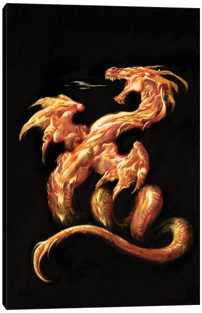 Fire Canvas Art Print - Dragon Art