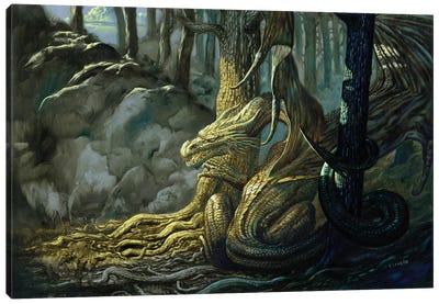 Forest Dweller Canvas Art Print - Dragon Art