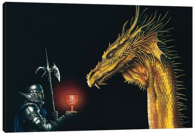 Gold Dragon Canvas Art Print - Ciruelo
