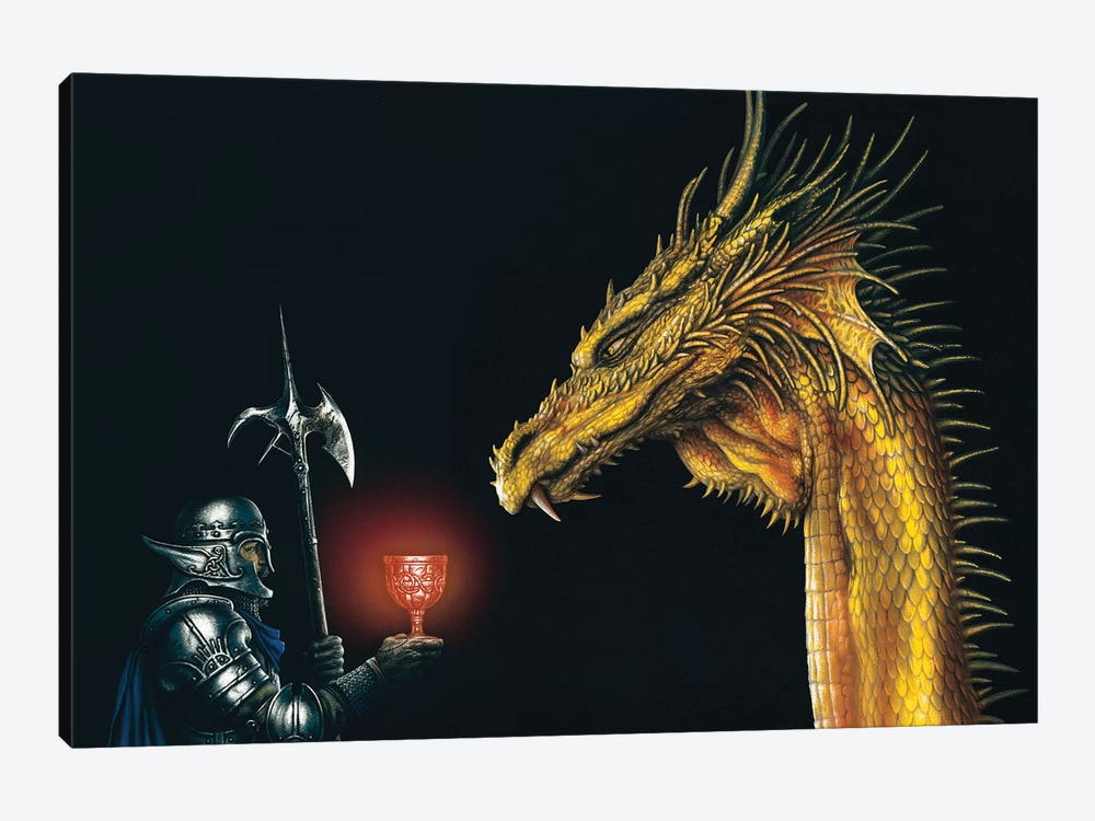 Gold Dragon by Ciruelo 1-piece Canvas Artwork