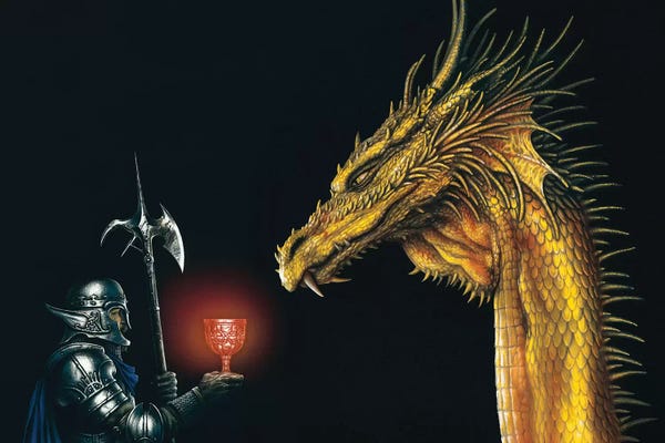 Ciruelo: Gold Dragon by Ciruelo