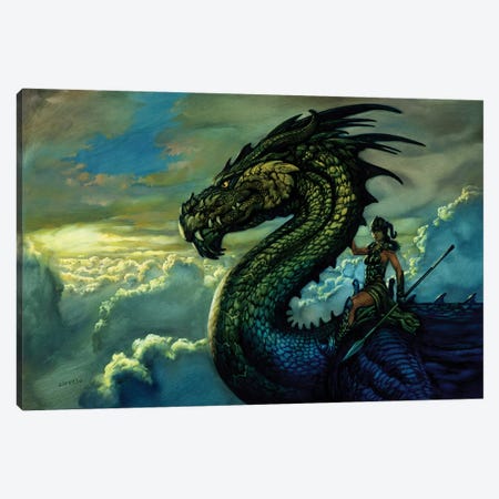 Amazon Dragon Canvas Print #CIL5} by Ciruelo Canvas Print