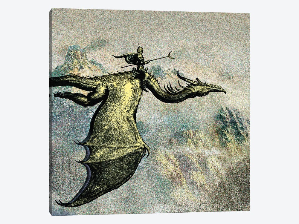 Knight on Dragon by Ciruelo 1-piece Canvas Art Print