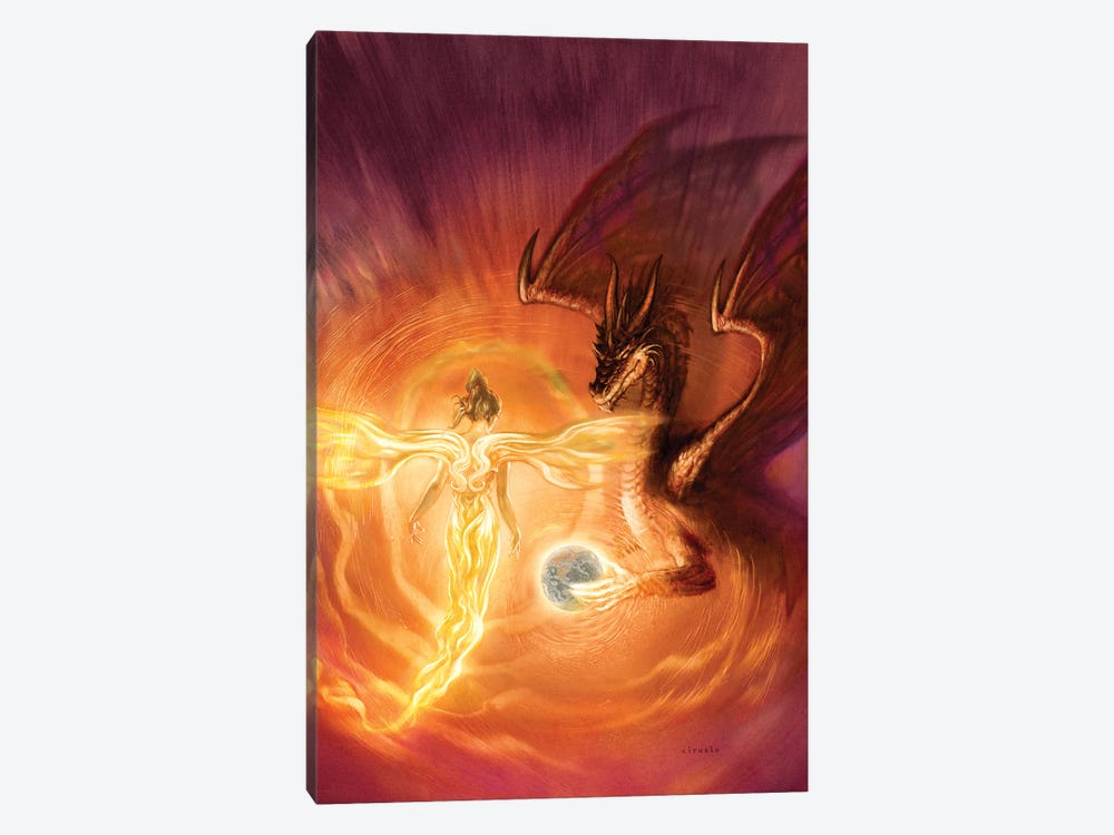 Angel Dragon by Ciruelo 1-piece Art Print