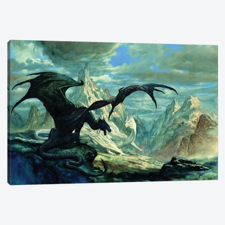 Talking Dragon Canvas Print #CIL89} by Ciruelo Canvas Print