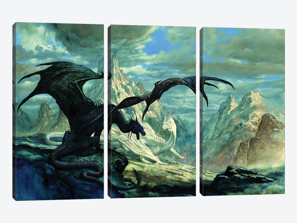 Talking Dragon by Ciruelo 3-piece Canvas Print