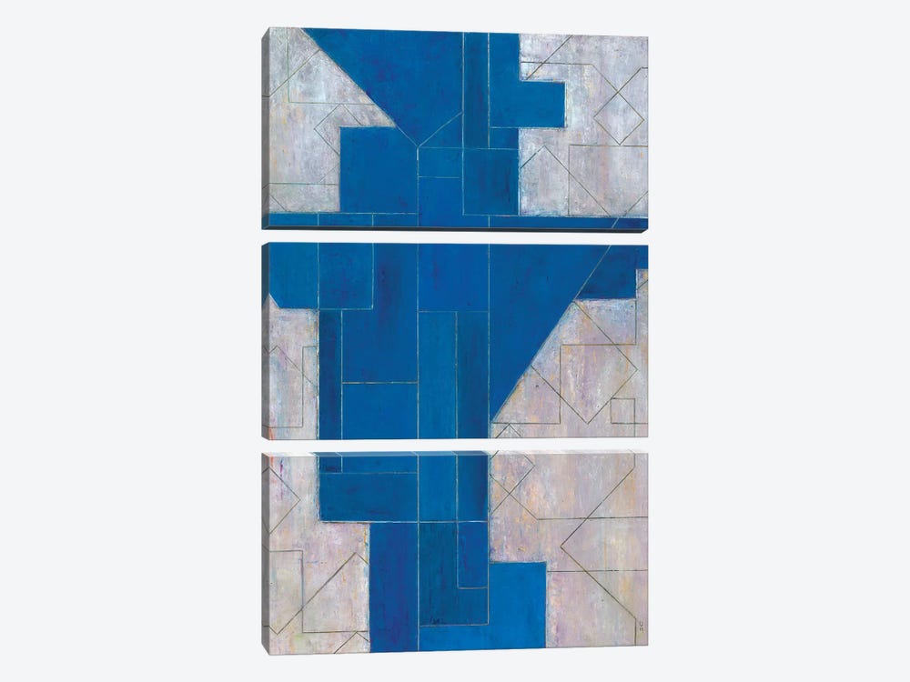 Blue Oracle by Stephen Cimini 3-piece Canvas Print