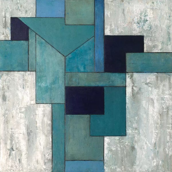 Teal Abstract Art: Still Standing by Stephen Cimini