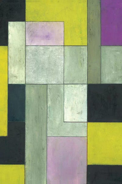 Grey Matters Chartreuse by Stephen Cimini multi panel art