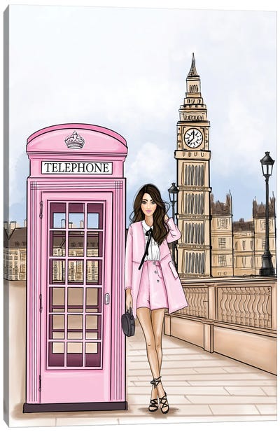 Fashion Girl In London Canvas Art Print - Criss Rosu