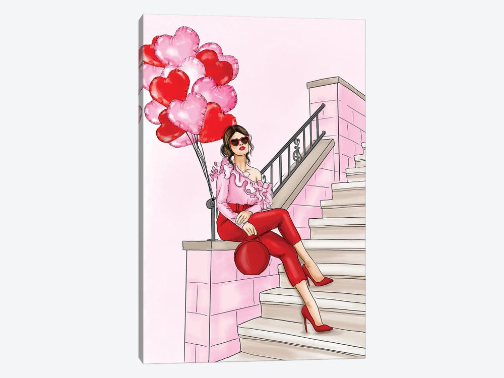 Pink And Red Ballon by Criss Rosu 1-piece Canvas Artwork