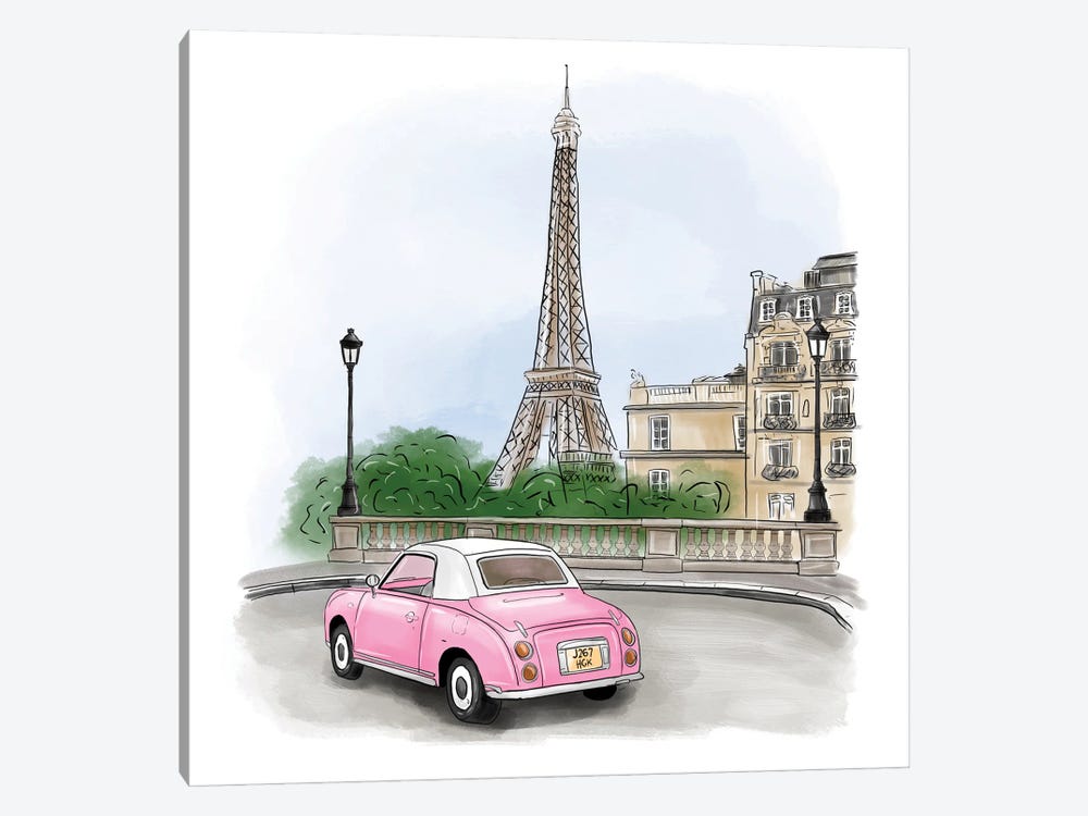 Pink Figaro In Paris by Criss Rosu 1-piece Canvas Print