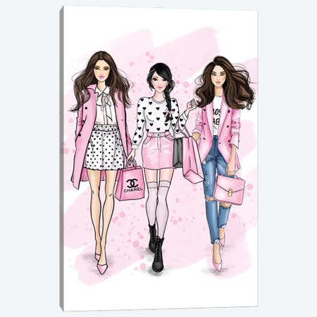 Fancy Pink Girls Canvas Print #CIO31} by Criss Rosu Canvas Art Print