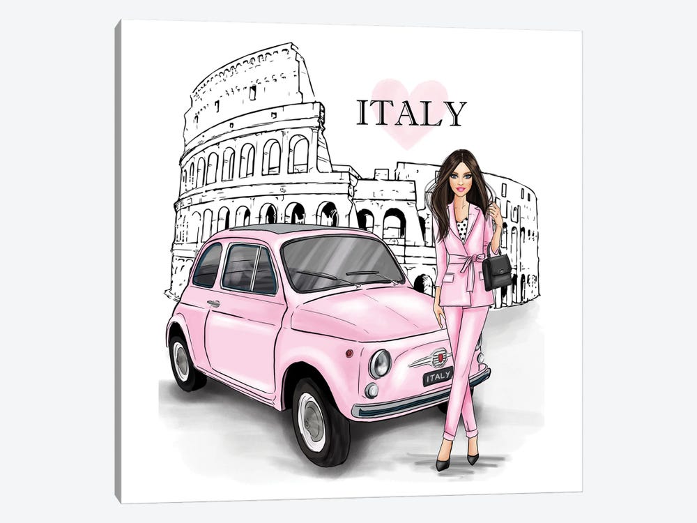 Chic Woman In Rome by Criss Rosu 1-piece Canvas Print