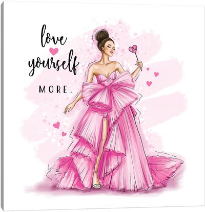 Pink Couture Dress Canvas Art Print - Criss Rosu