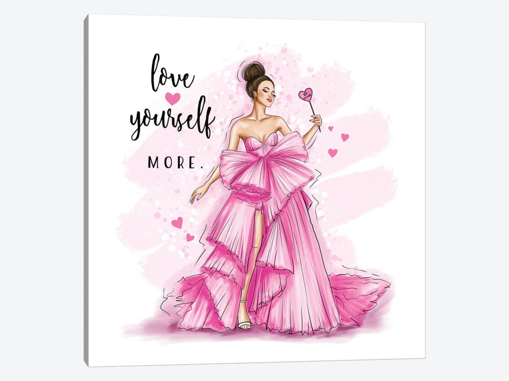 Pink Couture Dress by Criss Rosu 1-piece Canvas Art