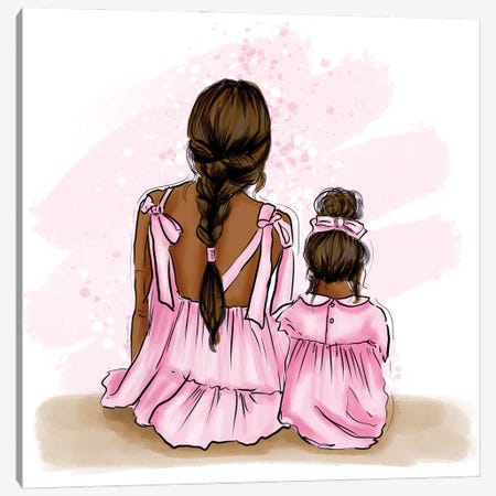 Mother And Daughter Time Canvas Print #CIO36} by Criss Rosu Canvas Wall Art