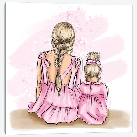 Mother And Daugther Love Canvas Print #CIO37} by Criss Rosu Canvas Artwork