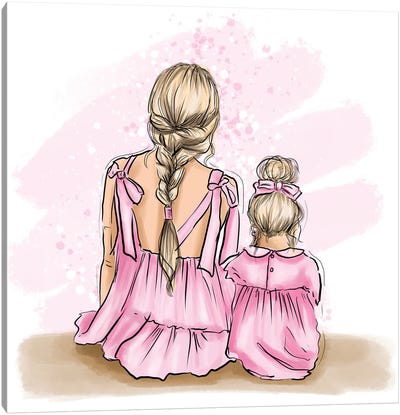 Mother And Daugther Love Canvas Art Print - Criss Rosu