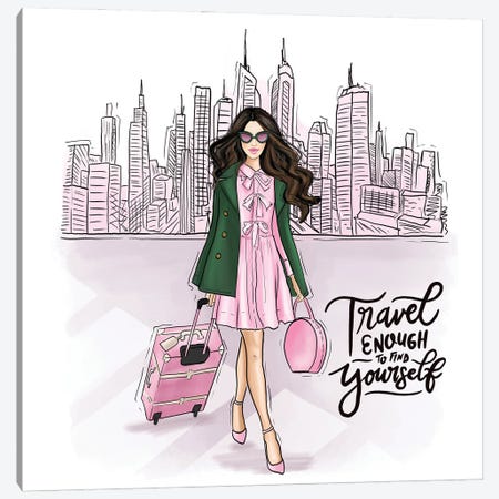Travel Girl In New York Canvas Print #CIO3} by Criss Rosu Art Print