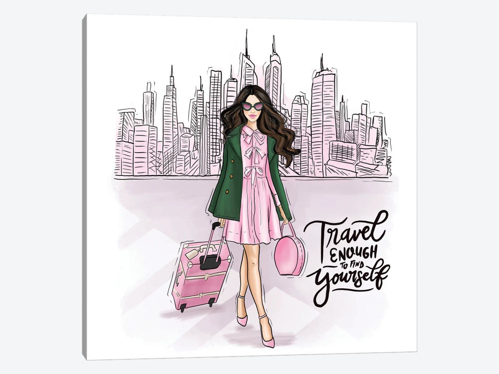 Travel Girl In New York by Criss Rosu 1-piece Canvas Art Print