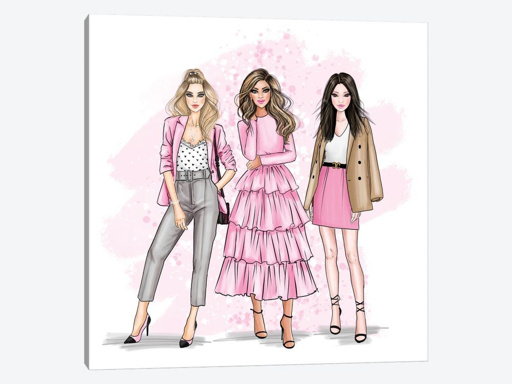 Boss Babes In Pink by Criss Rosu 1-piece Canvas Artwork