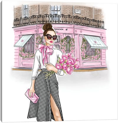 Fancy Girl In London Canvas Art Print - Shopping Art