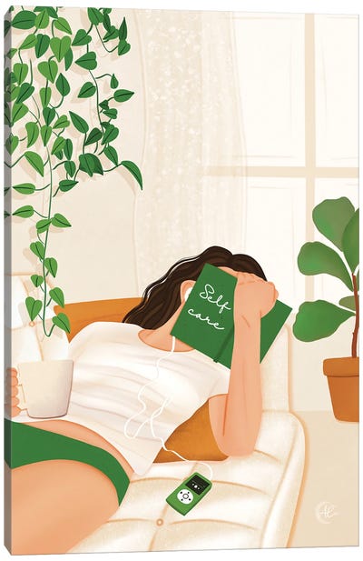 Self Care Canvas Art Print - Plant Mom