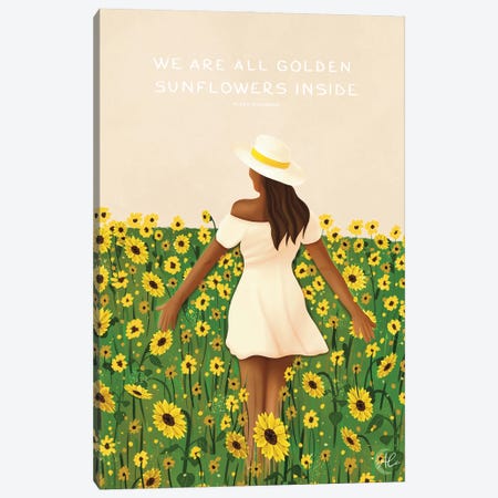 We Are Golden Sunflowers Inside Canvas Print #CIU25} by Ale Chiritescu Art Print