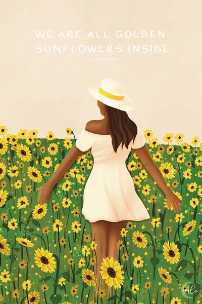 Fine Art Print: We Are Golden Sunflowers Inside by Ale Chiritescu