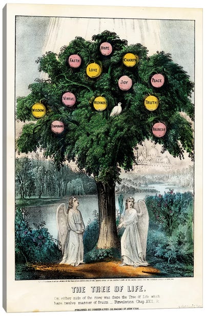 The Tree of Life, 1870 Canvas Art Print - Currier & Ives