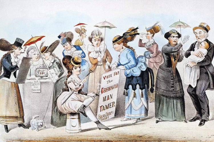 Cartoon: Women's Rights by Currier & Ives wall art