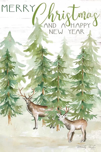 Reindeer: Merry Christmas & Happy New Year Deer by Cindy Jacobs