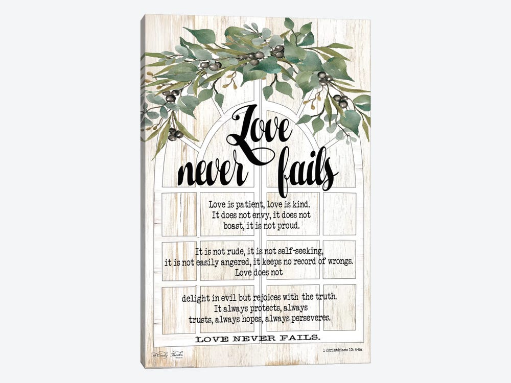 Berry Swag Love Never Fails by Cindy Jacobs 1-piece Canvas Art
