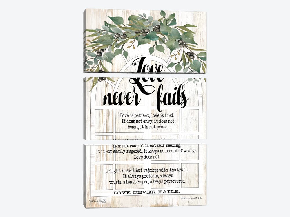 Berry Swag Love Never Fails by Cindy Jacobs 3-piece Canvas Art