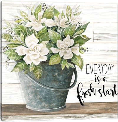 Everyday is a Fresh Start Canvas Art Print - Bouquet Art