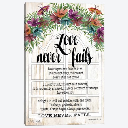 Floral Love Never Fails Canvas Print #CJA127} by Cindy Jacobs Canvas Print
