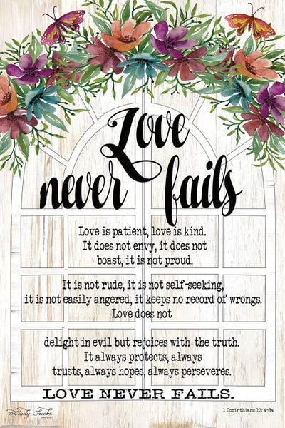Bible Verses: Floral Love Never Fails by Cindy Jacobs