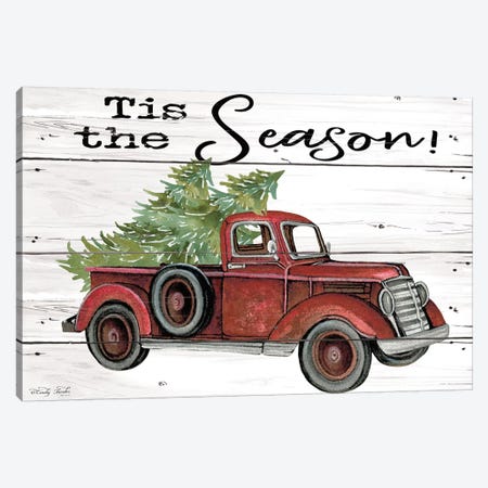 Tis the Season Red Truck Canvas Print #CJA165} by Cindy Jacobs Canvas Art Print