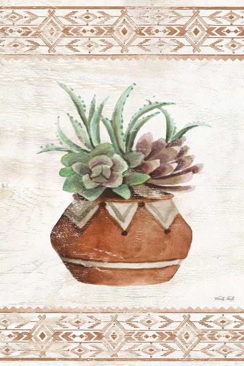 Southwest Terracotta Succulents II by Cindy Jacobs wall art