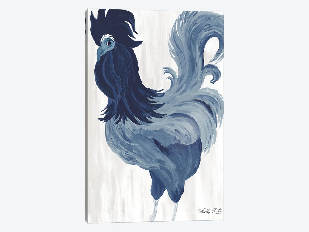 Green & Purple Rooster II 1-piece Canvas Art Print