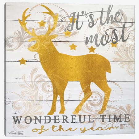 It's The Most Wonderful Time Deer Canvas Print #CJA195} by Cindy Jacobs Canvas Artwork