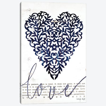 Love Never Fails In Navy Canvas Print #CJA199} by Cindy Jacobs Canvas Print