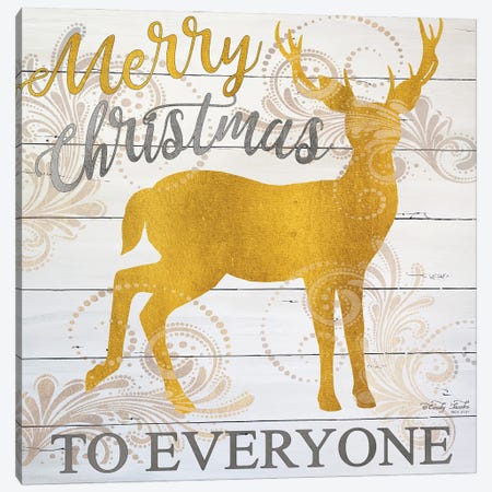 Merry Christmas Deer Canvas Print #CJA202} by Cindy Jacobs Art Print