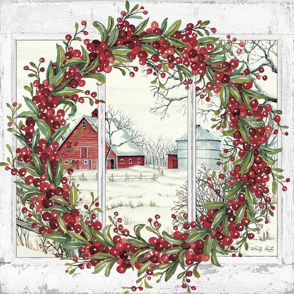 Christmas Signs & Sentiments: Winter Barn Window View I by Cindy Jacobs