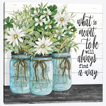 Blue Jars - What is Meant to Be Canvas Print #CJA22} by Cindy Jacobs Canvas Wall Art