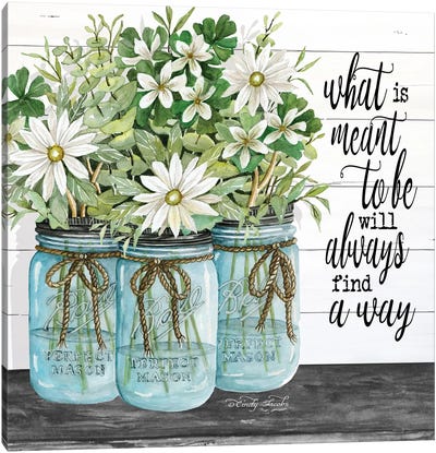 Blue Jars - What is Meant to Be Canvas Art Print - Daisy Art