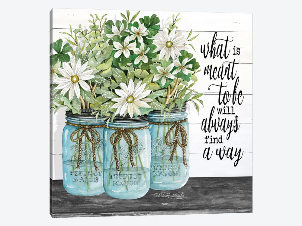 Blue Jars - What is Meant to Be by Cindy Jacobs 1-piece Canvas Art Print