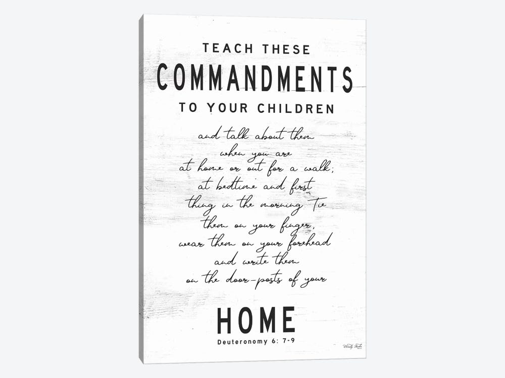 Teach These Commandments by Cindy Jacobs 1-piece Canvas Wall Art